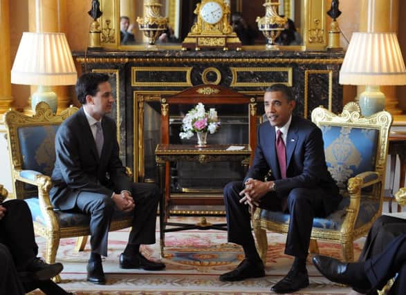After an earlier meeting, above, in 2011, Miliband and Obama were reunited in Washington on Monday. Picture: AFP