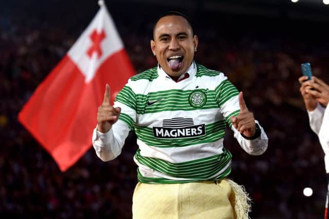 Tongan boxer and Celtic fan Lomalit Moala. Picture: SNS