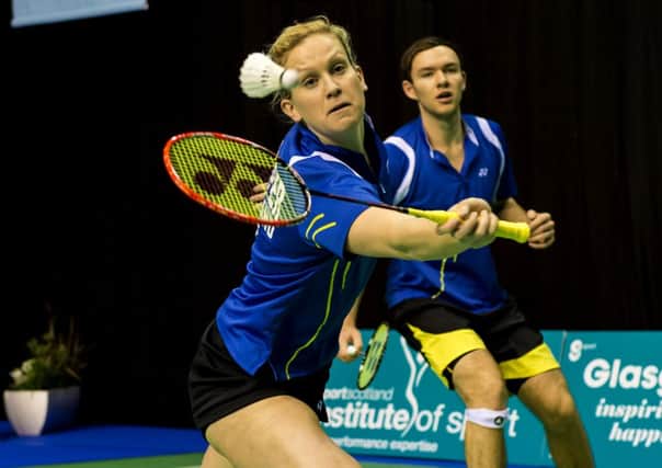 Scotland's Jillie Cooper and Martin Campbell in action. Picture: SNS