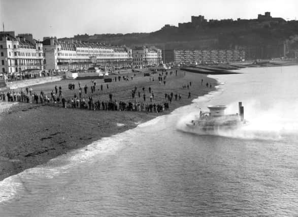 On this day in 1959, the worlds first hovercraft, SR-N1, completed its inaugural Channel crossing, 50 years to the day after Louis Bleriots first flight from Calais to Dover. Picture: Getty