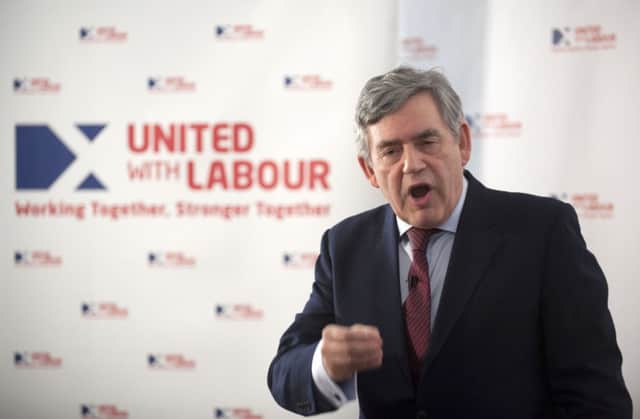 Gordon Brown: Electrifyingly eloquent contributions to the debate. Picture: Jane Barlow