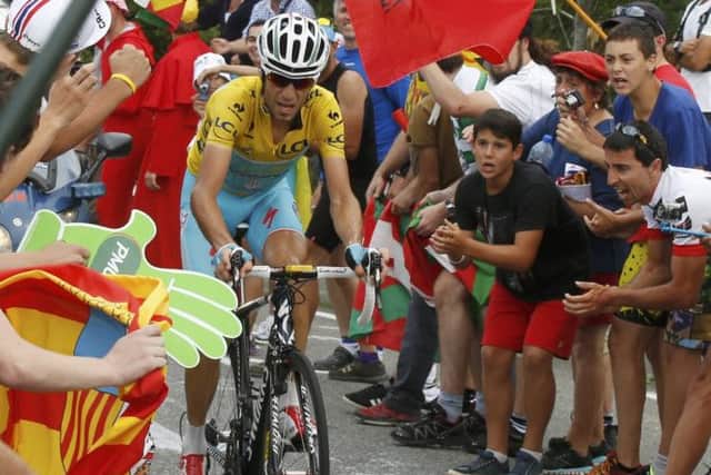 Vincenzo Nibali of Italy climbs to Hautacam to win the 18th stage of the Tour de France. Picture: Reuters