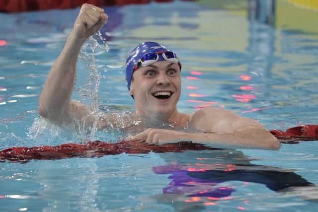 Ross Murdoch celebrates after winning the gold medal. Picture: Ian Rutherford