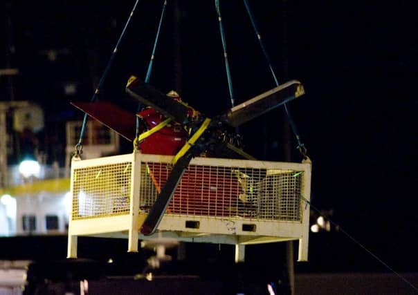 The wreckage of the Super Puma that crashed killing all 16 of those onboard. Picture: Newsline