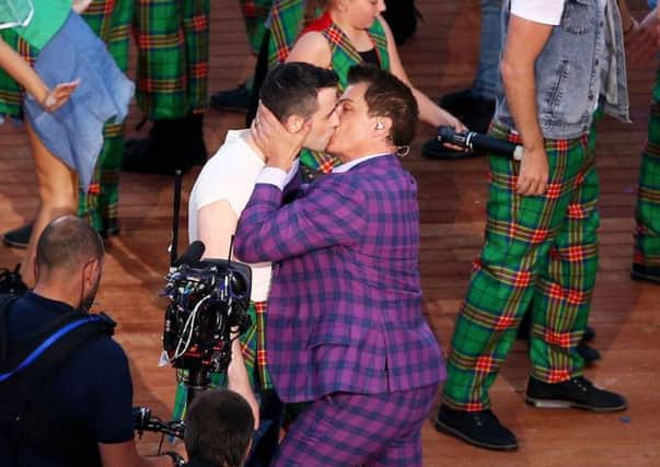 John Barrowman performs during the Opening Ceremony for the Glasgow 2014 Commonwealth Games at Celtic Park. Picture: Getty