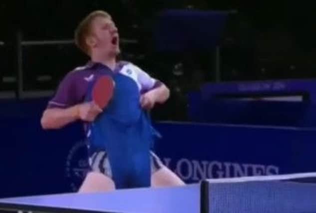 Gavin Rumgay celebrates winning a vital point against Pierre-Luc Theriault of Canada. Picture: Contributed/Screengrab