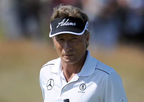 Bernhard Langer of Germany during the second round of the Senior Open Championship at Royal Porthcawl Golf Club. Picture: Getty