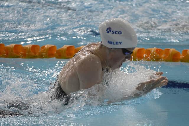 Hannah Miley on Thursday as she raced to gold in the pool. Picture: Andrew O'Brien