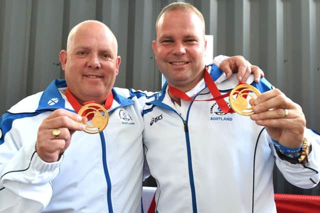 The gold medal in gents pairs at the lawn bowls capped Scotland's greatest ever gold medal haul in the Commonwealth Games. Picture: TSPL