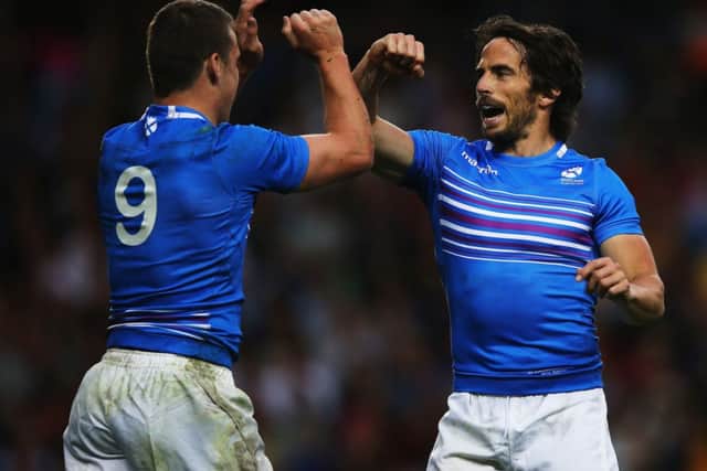 Colin Gregor, right, says playing for his country at Ibrox was the highlight of his career. Picture: Getty
