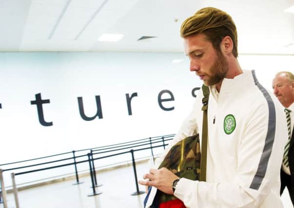 New Celtic signing Jo Inge Berget prepares to fly to Warsaw with the rest of the Celtic squad. Picture: SNS