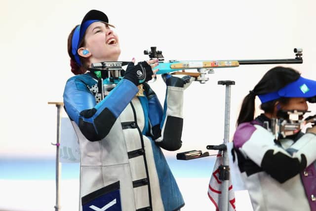 Scotlands Jen McIntosh reacts to missing out on gold medal. Picture: Getty