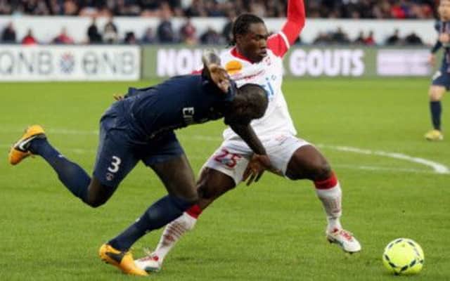Jeff Louis (No 25) battles an opponent during a Ligue 2 clash. Picture: Getty
