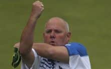 Alex Marshall makes a gesture