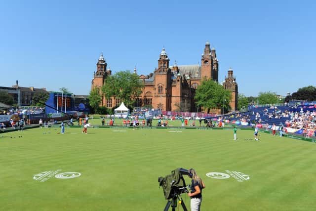 Kelvingrove Art Galley and Museum provides a perfect backdrop for the Commonwealth Bowling Greens at Kelvingrove. Picture: Lorraine Hill