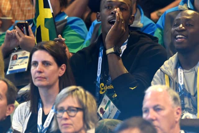 Usain Bolt watched the Jamaican netball team after the Times reported his comments about the Games. Picture: Lisa Ferguson