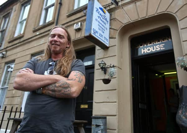 The boss of Blue Sky Hostel in Glasgow, Todd Pedersen, who has sparked an online storm after he called a Commonwealth Games visitor a retard for leaving a bad review .Picture: Hemedia