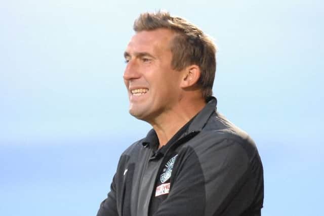 Alan Stubbs watches as Hibs draw with East Fife. Picture: TSPL