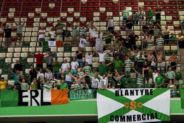 Celtic fans pictured in the Pepsi Arena at the match. Picture: SNS