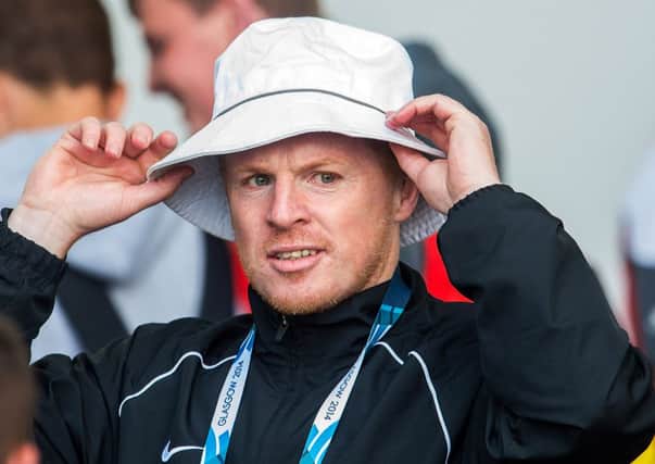 Neil Lennon attends this morning's bowls session. Picture: SNS
