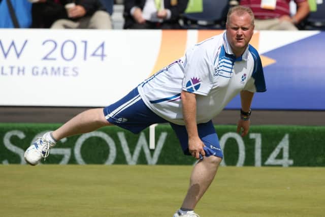 Scotland's Darren Burnett against Australia's Aron Sherriff in the Men's Single Semi-finals at Kelvingrove Lawn Bowls Centre. Picture: PA