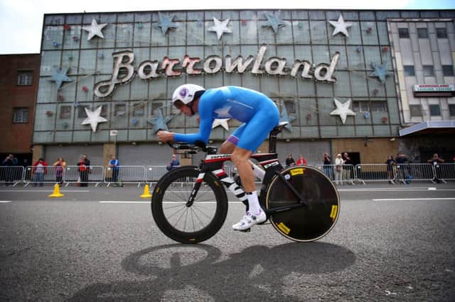 David Milla passes in front of the iconic Barrowland concert hall. Picture: Hemedia