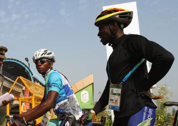 Cyclists Sesay Moses Lansana and Seisay Augustine of Sierra Leone. Picture: Getty