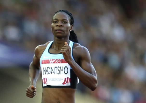 Amantle Montsho takes part in a semi-final of the women's 400m athletics event at Hampden. Picture: PA