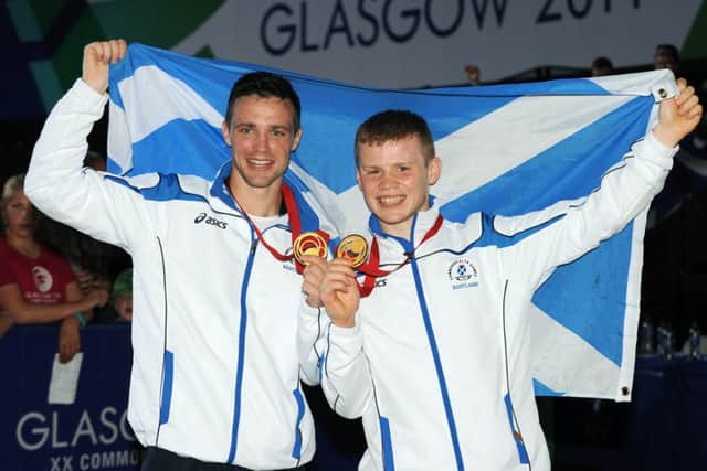 Charlie Flynn and Josh Taylor win gold for Scotland. Picture: Lisa Ferguson