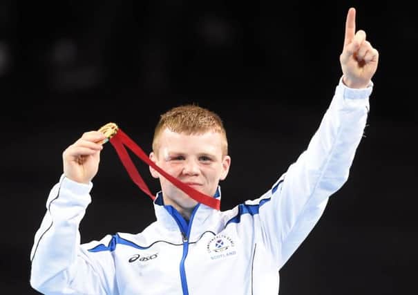 Joy for Charlie Flynn who took gold for Scotland in the boxing. Picture: Lisa Ferguson