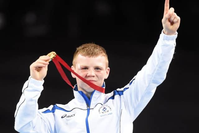 Joy for Charlie Flynn who took gold for Scotland in the boxing. Picture: Lisa Ferguson