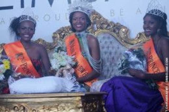 Thabiso Phiri, centre, was crowned Miss Zimbabwe, in a glittering ceremony held in Harare in June. Picture: Contributed