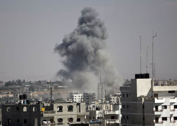 Smoke rises following an Israeli strike in Rafah, in the southern Gaza Strip. Picture: Getty