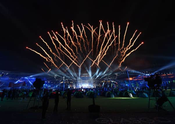 Fireworks mark the end of the Glasgow 2014 Commonwealth Games. Picture: SNS