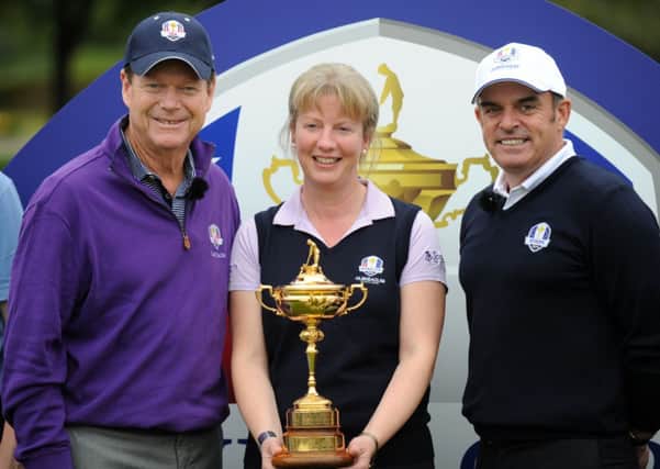 Tom Watson, pictured with the Ryder cup says he fell in love with the Welsh course 'immediately'. Picture: TSPL