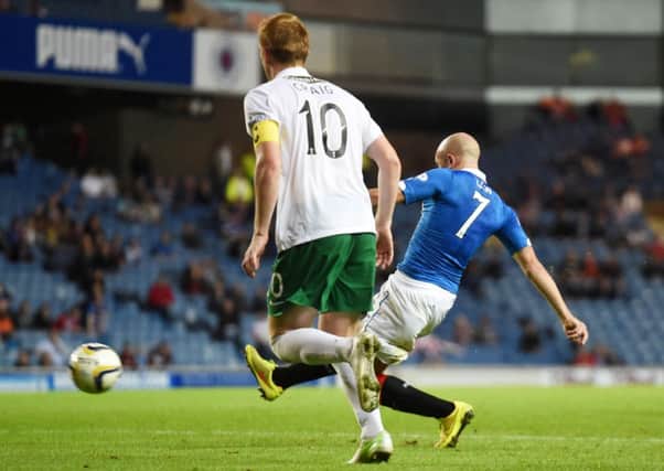 Rangers star Nicky Law fires home his side's second goal of the game. Picture: SNS