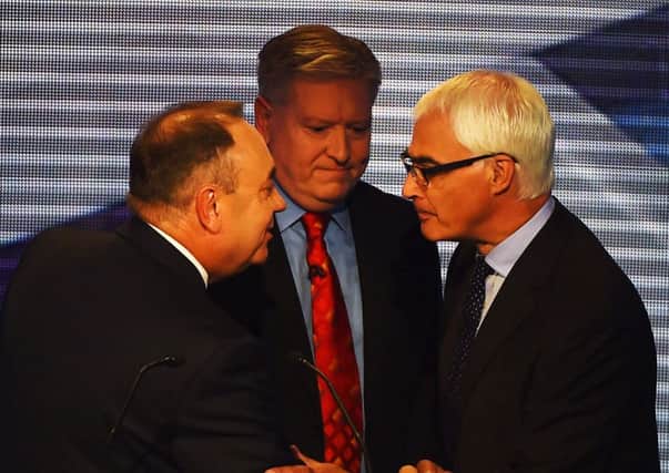 Bernard Ponsonby stands between the two politicians. Picture: Getty