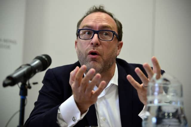Jimmy Wales, Wikipedia co-founder, was speaking at a Wikimedia London press conference. Picture: AFP