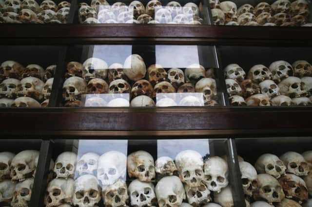 A skull memorial at one of the Killing Fields. Picture: Reuters
