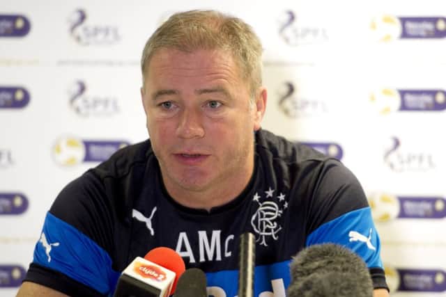 Rangers manager Ally McCoist goes head to head with Robbie Neilson and Hearts on Sunday  Picture: SNS