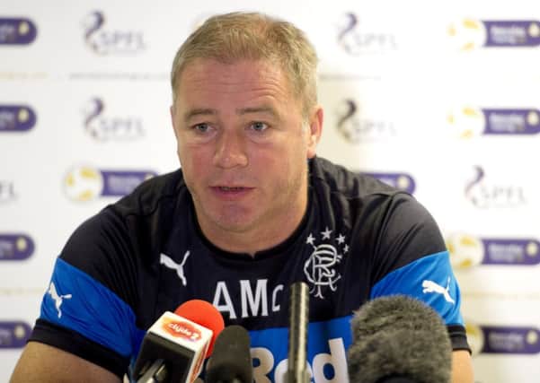 Rangers manager Ally McCoist goes head to head with Robbie Neilson and Hearts on Sunday  Picture: SNS