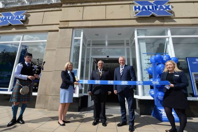 Halifaxs David Nicholson, second from right, at the Edinburgh branch opening. Photograph: SNS/Robert Casey