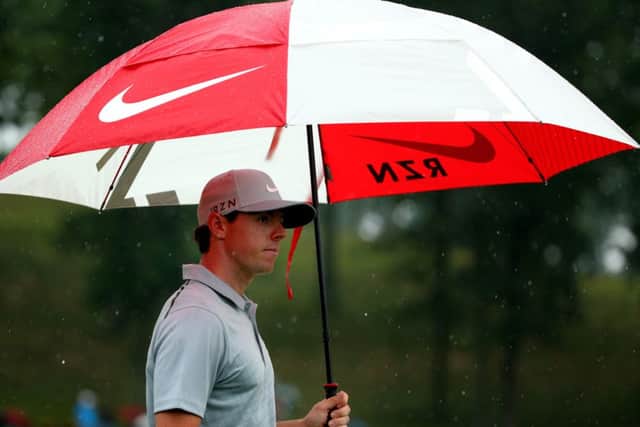 Rory McIlroy walks off the 16th  on his way to a second-round  67 which moved the world No 1 to nine under par for the US PGA.   Picture: PGA of America via Getty Images