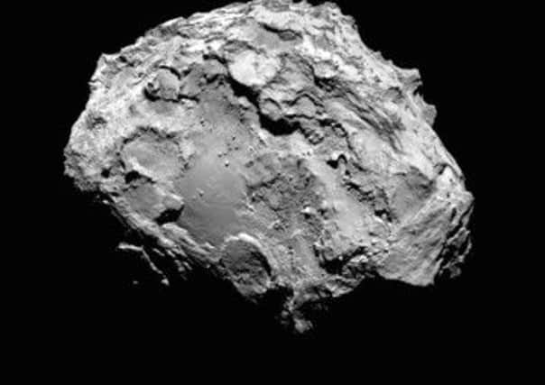 Comet 67P/Churyumov-Gerasimenko is seen in a photo taken by the Rosetta spacecraft with the OSIRIS narrow-angle camera. Picture: Getty