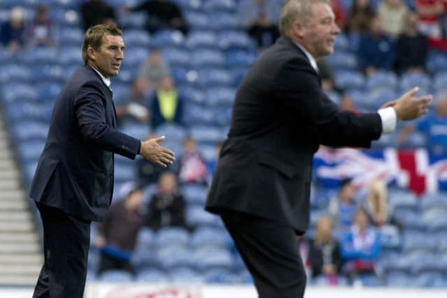 Hibernian manager Alan Stubbs and Rangers manager Ally McCoist will go head to head with Robbie Neilson of Hearts this season. Picture. SNS