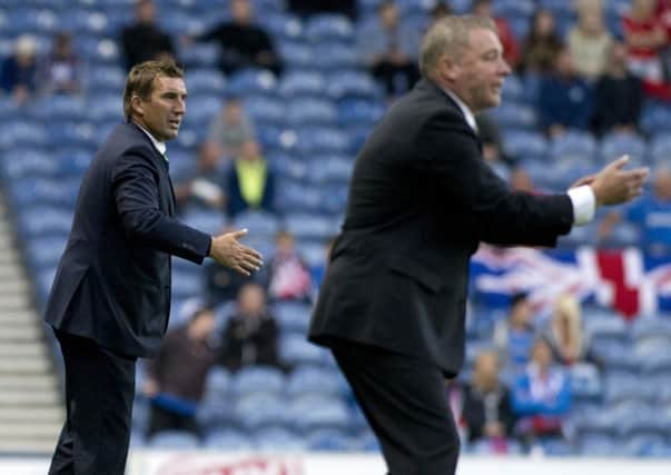 Hibernian manager Alan Stubbs and Rangers manager Ally McCoist will go head to head with Robbie Neilson of Hearts this season. Picture. SNS