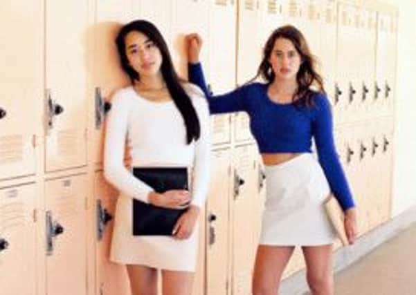 The lockers firmly locate the chic, seductive clothing of American Apparel in an educational setting. Picture: American Apparel.