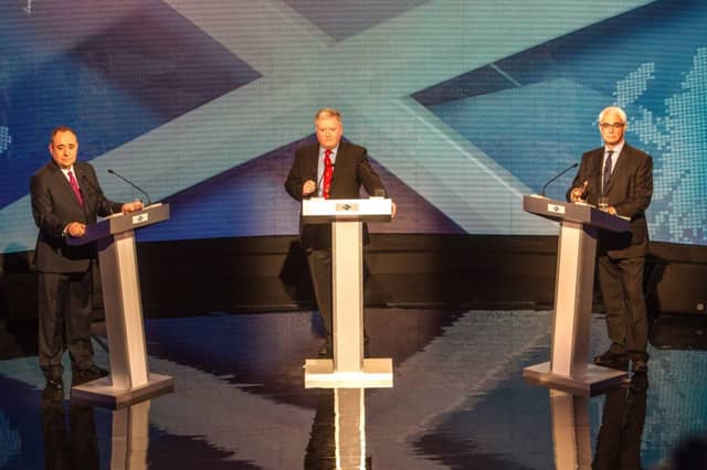 Alex Salmond, Bernard Ponsonby and Alistair Darling.
Picture: Peter Devlin