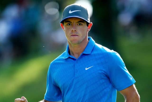 Rory McIlroy celebrates a putt. Picture: Getty