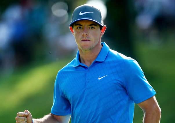 Rory McIlroy celebrates a putt. Picture: Getty